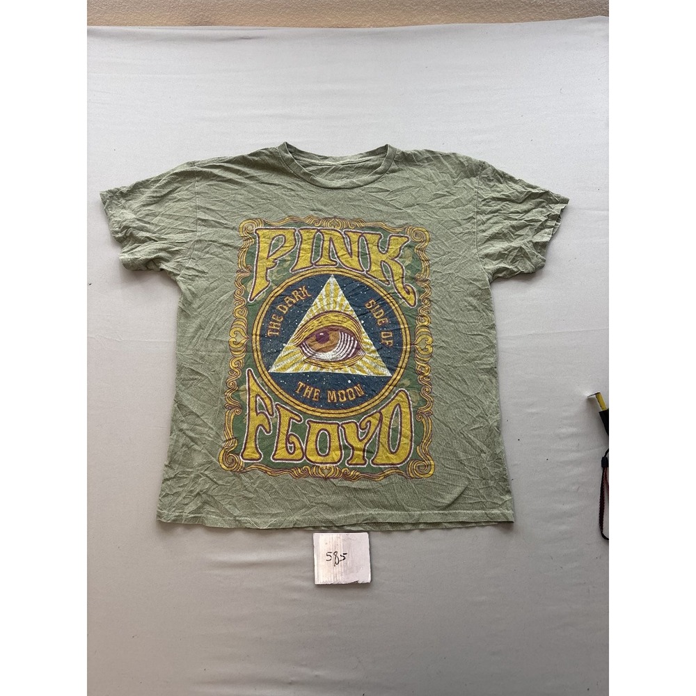 Pink Floyd Dark Side of the Moon Prism Eye Band T-Shirt Mens M Green Retro Tee